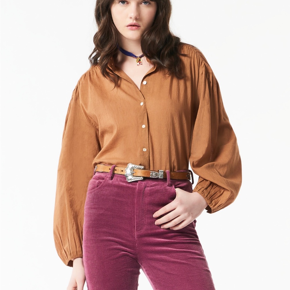 Antik Batik Button Down Peasant Blouse